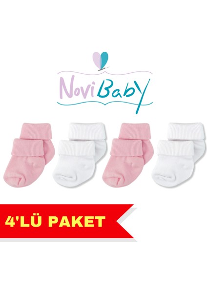 4'lü Bambu Bebek Çorap, Yenidoğan Bebek Çorabı, Kız Erkek Çocuk, Gh4