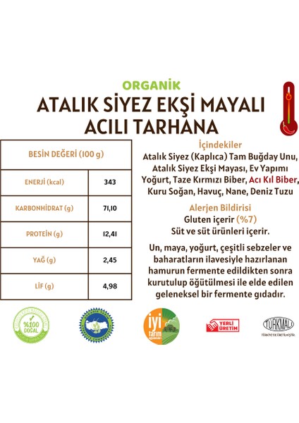 Atalık Tarhana Acılı - Siyez Unlu, Siyez Ekşi Mayalı - 500 Gram modelleri