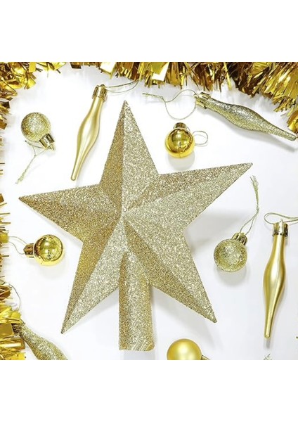 Yılbaşı Çam Ağacı Tepe Yıldızı Gold Çam Ağacı Tepeliği Yılbaşı Yıldız Ağaç Süsü indirimleri