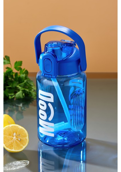 Spor Matarası Suluk - 1000 ml Pipetli , Kilitli Kapak, Su Sızdırmaz Tasarım - Mavi fiyatları