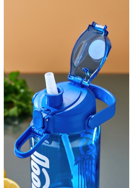 Spor Matarası Suluk - 1000 ml Pipetli , Kilitli Kapak, Su Sızdırmaz Tasarım - Mavi