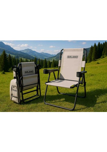 Katlanır Bardaklı Kamp Sandalyesi