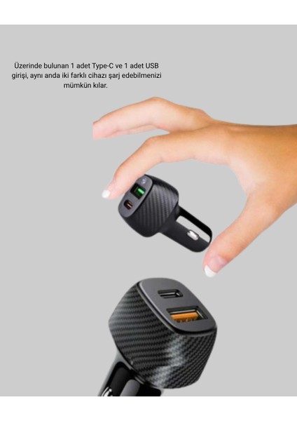 38W Araç Şarj Cihazı Type-C Pd USB Hızlı Şarj Çift Port indirimleri