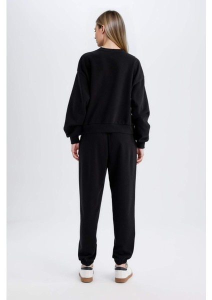 Regular Fit 2'li Takım Sweatshirt Beli Lastikli Jogger Eşofman Altı