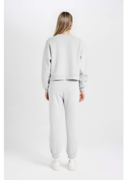 Regular Fit 2'li Takım Sweatshirt Beli Lastikli Jogger Eşofman Altı