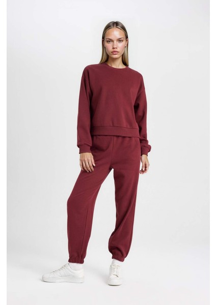 Regular Fit 2'li Takım Sweatshirt Beli Lastikli Jogger Eşofman Altı
