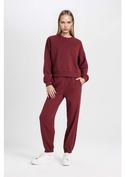 Regular Fit 2'li Takım Sweatshirt Beli Lastikli Jogger Eşofman Altı