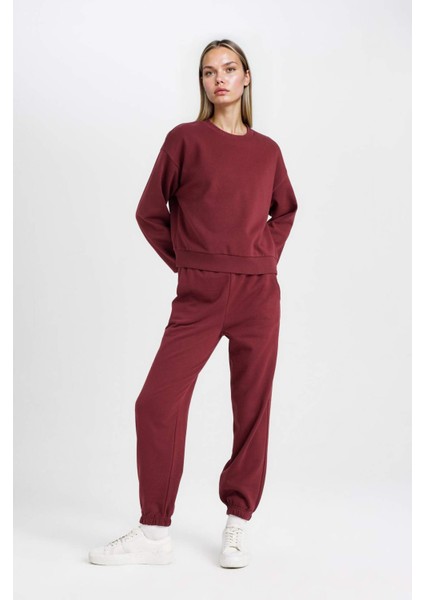 Regular Fit 2'li Takım Sweatshirt Beli Lastikli Jogger Eşofman Altı