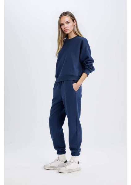 Regular Fit 2'li Takım Sweatshirt Beli Lastikli Jogger Eşofman Altı