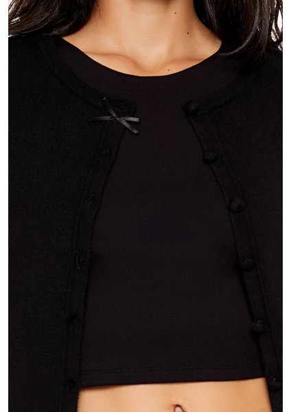 Fiyonk Detaylı Hırka Kazak