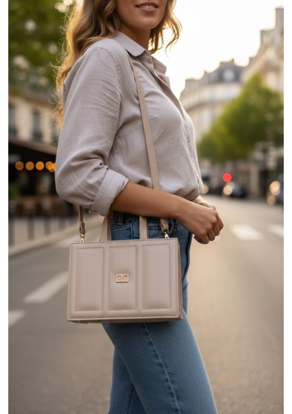 Kadın Vizon Peluş Charm Hediyeli Suni Deri Kadın El/omuz Çantası