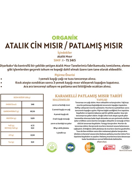 Atalık Cin Mısır - Patlamış Mısır - 500 Gram modelleri