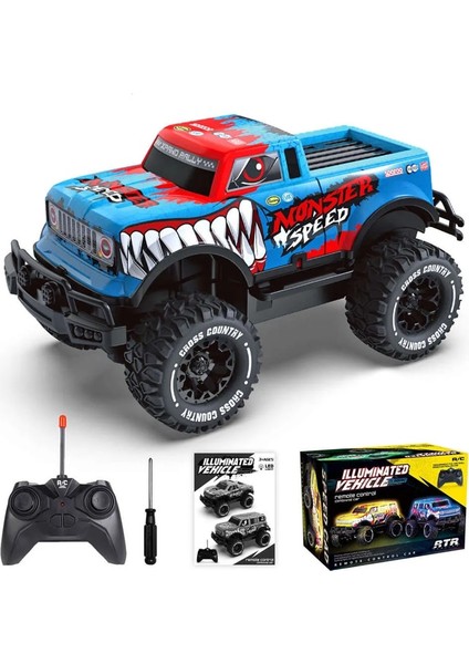 1:20 Uzaktan Kumandalı Full Fonksiyon Speed Monster Kamyonet Mavi