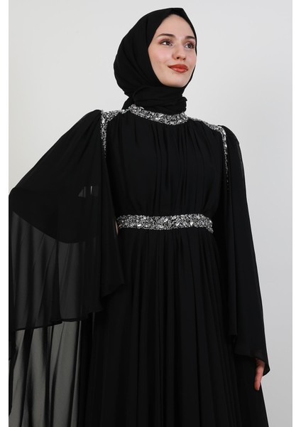 Tutku Şifon Abiye Siyah indirimleri