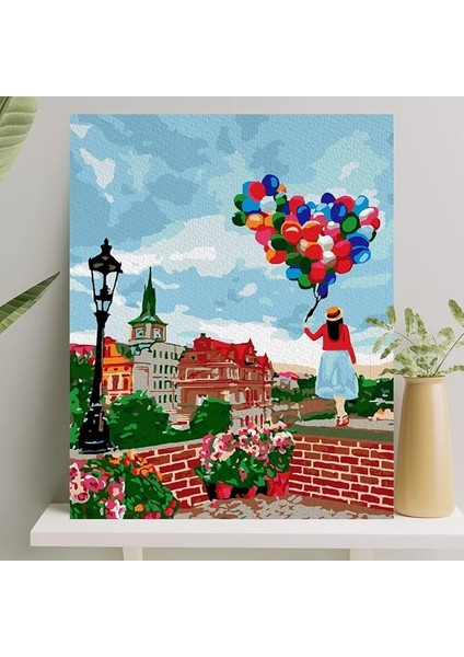 Hobi Sanat Sayılarla Boyama Tuval Seti Fırça Boya Dahil (Çıtalı) 40X50 cm - Galata