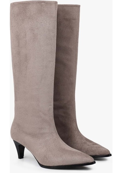 Kadın Lula Vizon Süet Kısa Sivri Topuklu Çizme fiyatları