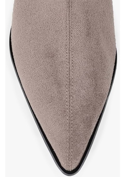 Kadın Lula Vizon Süet Kısa Sivri Topuklu Çizme indirimleri