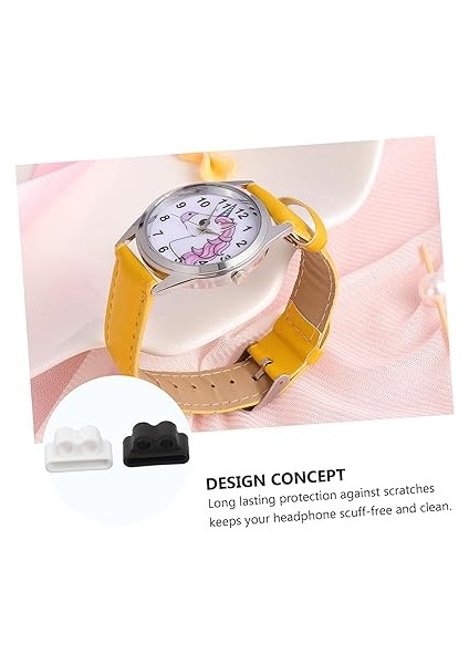 2ADET Kulaklık Tutucu ve Saat ile Uyumlu Kaybolmayı Önleyen Koruyucu Her Biri Beyaz Siyah indirimleri