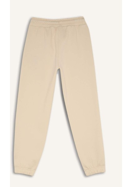 Kız Çocuk Beli Lastikli Baskılı Pamuklu Jogger Eşofman Altı D8092A824WN