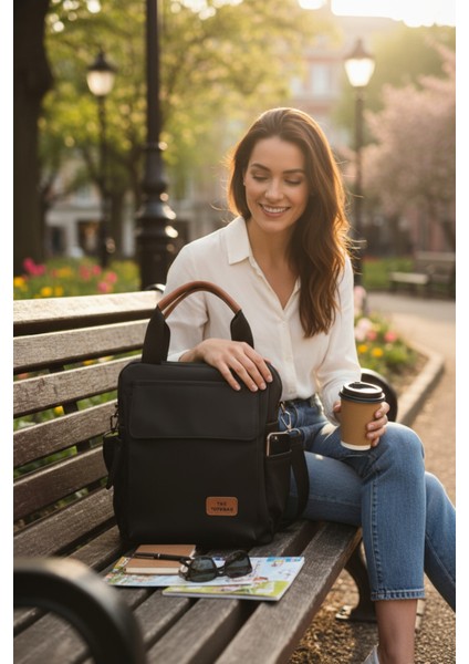 Kadın Siyah Çok Gözlü Hem Sırt Hem Çapraz Sırt Çantası fiyatları