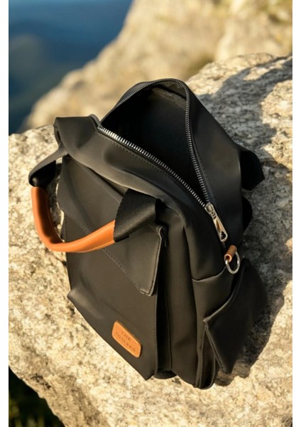 Kadın Siyah Çok Gözlü Hem Sırt Hem Çapraz Sırt Çantası indirimleri