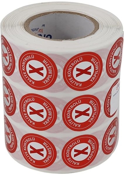 Etiketler , Hazır Al Hızlı Al Pp Metalize Kalite Kontrolü Yapılmıştır Ret Etiketi 25MM Çap 2500 Adet Yan Yana 3 Lü fiyatları