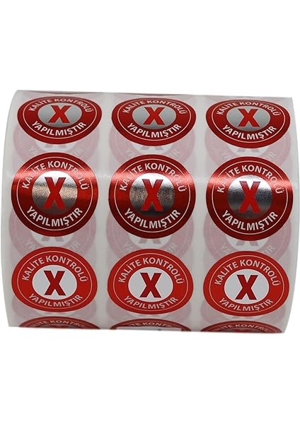 Etiketler , Hazır Al Hızlı Al Pp Metalize Kalite Kontrolü Yapılmıştır Ret Etiketi 25MM Çap 2500 Adet Yan Yana 3 Lü fırsatları