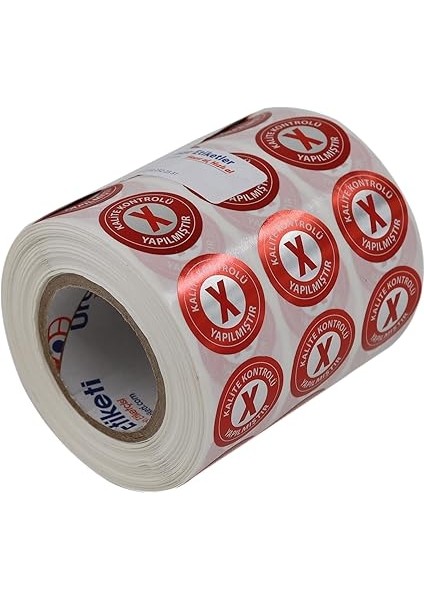 Etiketler , Hazır Al Hızlı Al Pp Metalize Kalite Kontrolü Yapılmıştır Ret Etiketi 25MM Çap 2500 Adet Yan Yana 3 Lü indirimleri