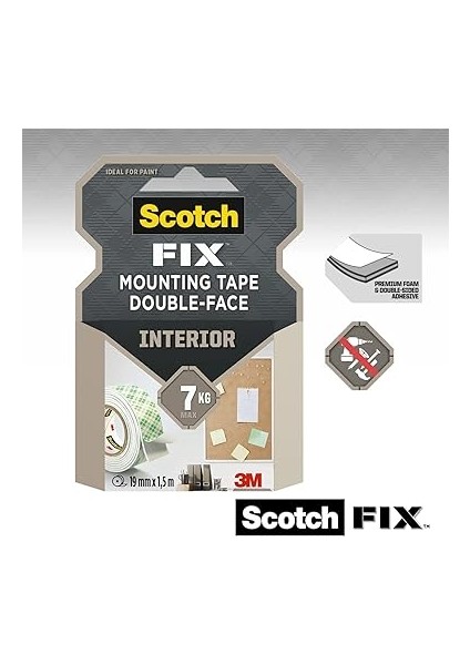 Fix Iç Montaj Bandı 4496G-1915-P, 19 mm x 1,5 M, 1 Rulo/paket (Ambalaj Farklı Olabilir) fiyatları