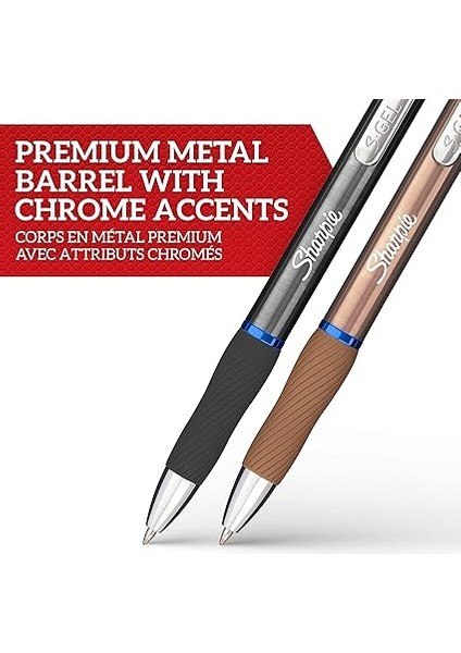 S-Gel Metal Jel Kalem, 0,7 mm Uç, Metal Gri & Bronz 2'li Paket, Siyah Mürekkep fiyatları