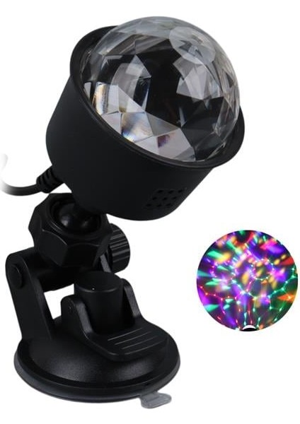 Ledx AL-KX-6889 Projeksiyon Atmosferli Usbli 4 Watt Şarjlı Sihirli Rgb LED Disko Topu