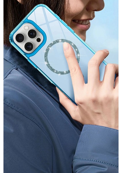 Apple iPhone 14 Pro Max Live Diamond Magsafe Kapak - Yeşil indirimleri