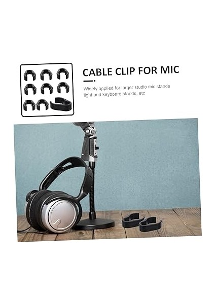 10 Parça Mikrofon Klipsi Kordonlar Için Tel Tutucular Iplik Ayarlanabilir Kutup Ktv Sallanan Mikrofon Standı Mikrofon Hat Kartı Mikrofon Kablo Kelepçeleri Kablo Düzenleyici Plastik modelleri