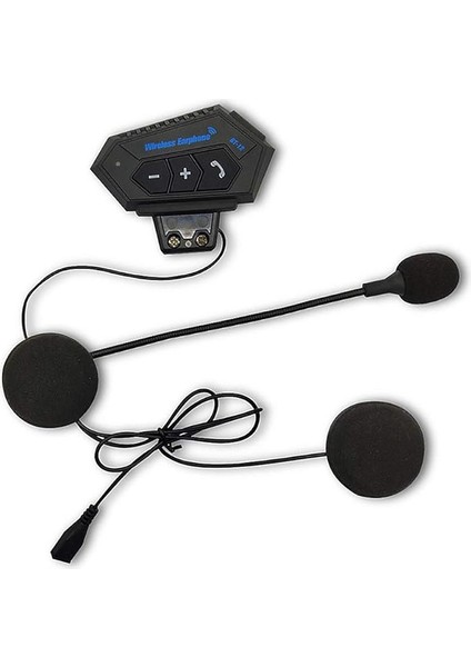 Bt-12 Motosiklet Bt Kulaklık Kask Kulaklık Telefon Görüşmesi ve Müzik Için Krofon Motosiklet Bt Interkom Siyah