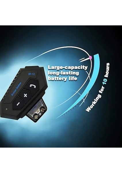 Bt-12 Motosiklet Bt Kulaklık Kask Kulaklık Telefon Görüşmesi ve Müzik Için Krofon Motosiklet Bt Interkom Siyah modelleri