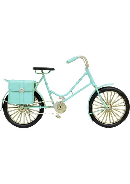 Dekoratif Metal Bisiklet Çantalı Vintage Biblo Hediyelik