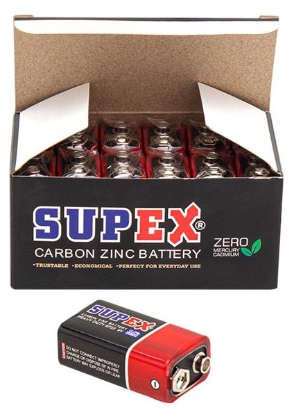 Supex 6F22 9 Volt Pil 12 'li Paket