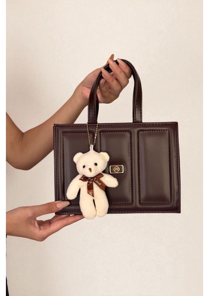 Kadın Kahverengi Peluş Charm Hediyeli Suni Deri Kadın El/omuz Çantası fırsatları