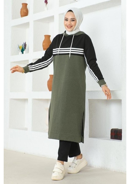 Şeritli Yırtmaçlı Spor Takım Haki̇ - 40