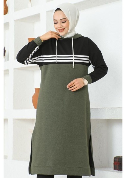 Şeritli Yırtmaçlı Spor Takım Haki̇ - 40 modelleri