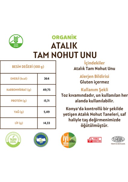 Atalık Nohut Unu (Gluten İçermez) - 300 Gram modelleri
