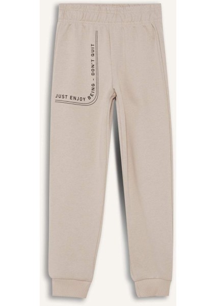 Kız Çocuk Baskılı Beli Paçası Lastikli Jogger Eşofman Altı