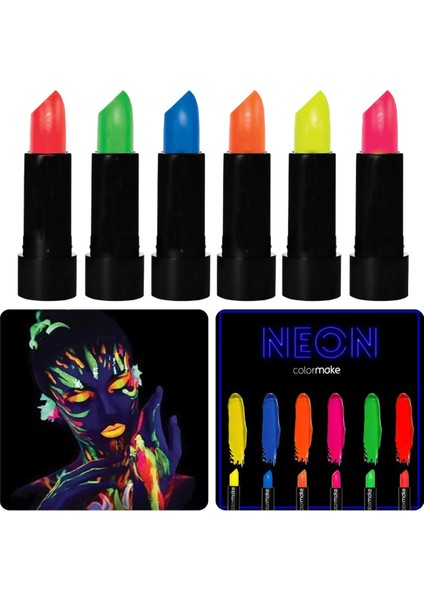 Glowpaint 6’lı Neon Boya – Uv Işıkta Parlayan Makyaj Seti