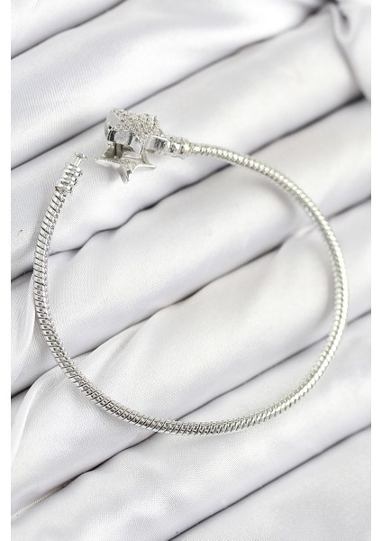 Pirinç Charm Zirkon Taşlı Yıldız Gümüş Renk Kadın Bileklik fiyatları