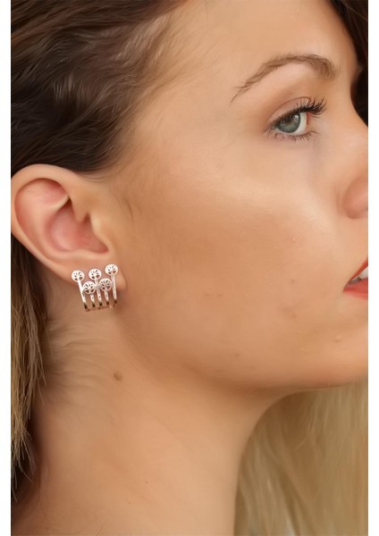 Rose Renk Ağaçlı Bayan Küpe