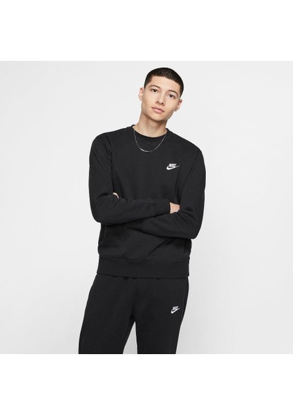 Sportswear Club Fleece Crew Erkek Siyah Sweatshirt