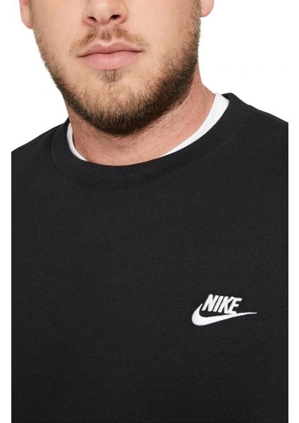 Sportswear Club Fleece Crew Erkek Siyah Sweatshirt modelleri