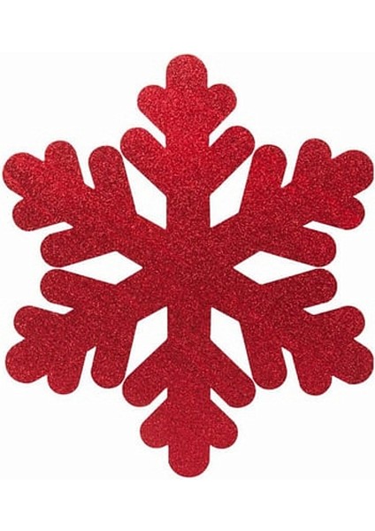 Yılbaşı Ağaç Süsü 50 cm Simli Kar Tanesi Kırmızı Çift Taraflı Noel Kar Tanesi 1 Adet fırsatları