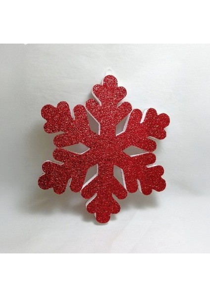 Yılbaşı Ağaç Süsü 50 cm Simli Kar Tanesi Kırmızı Çift Taraflı Noel Kar Tanesi 1 Adet indirimleri