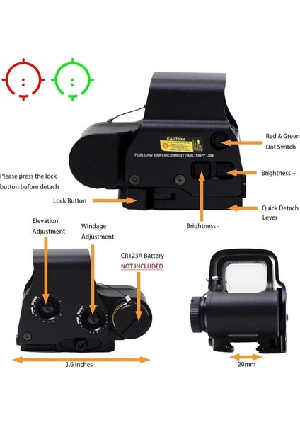 558G43 Xps2 Hedef Işaretleyici Red Dot Holografik Nişangâh, 5x Büyütmeli Setsiyah fiyatları